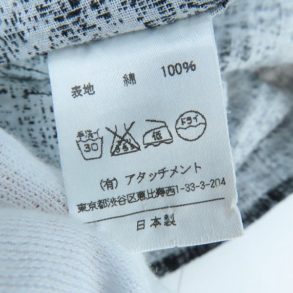 実際に弊社で買取させて頂いたKAZUYUKI KUMAGAI ATTACHMENT/カズユキクガマイ アタッチメント ジャガード 長袖 シャツ ブラック/1の画像 4枚目