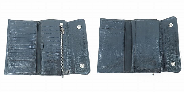 実際に弊社で買取させて頂いた【カスタム】CHROME HEARTS/クロムハーツ WAVE/ウェーブウォレット 長財布/クロスボタン 3クロスパッチの画像 3枚目