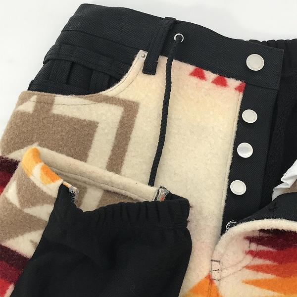 実際に弊社で買取させて頂いたTAKAHIROMIYASHITA TheSoloIst/タカヒロミヤシタザソロイスト リメイク ネイティブ柄 ブランケット パンツの画像 4枚目