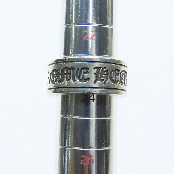 実際に弊社で買取させて頂いたCHROME HEARTS/クロムハーツ スクロールラベル リング ラージ 23-24号の画像 9枚目