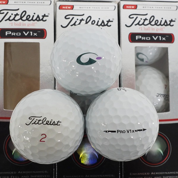 実際に弊社で買取させて頂いた【未使用/オウンネーム】Titleist/タイトリスト PRO V1x ゴルフボール ホワイト 3スリーブ の画像 1枚目