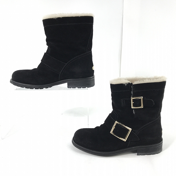 実際に弊社で買取させて頂いたJimmy Choo/ジミーチュウ ロゴプレート スウェードレザーブーツ 34の画像 3枚目
