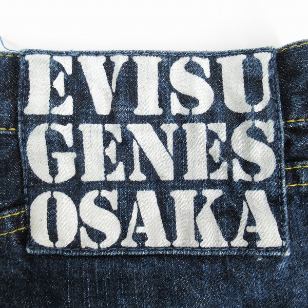 実際に弊社で買取させて頂いたEVISU/エヴィス GENES OSAKA サガラ刺繡 カモメプリント デニムパンツ/40の画像 2枚目
