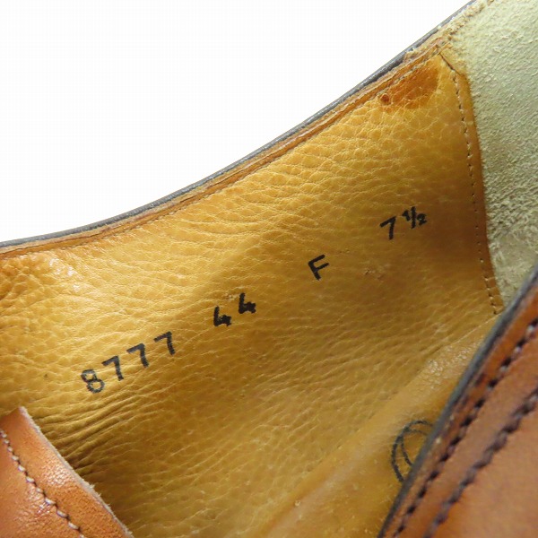 実際に弊社で買取させて頂いたSantoni/サントーニ 内羽根 ストレートチップ レザーシューズ 7.5の画像 5枚目