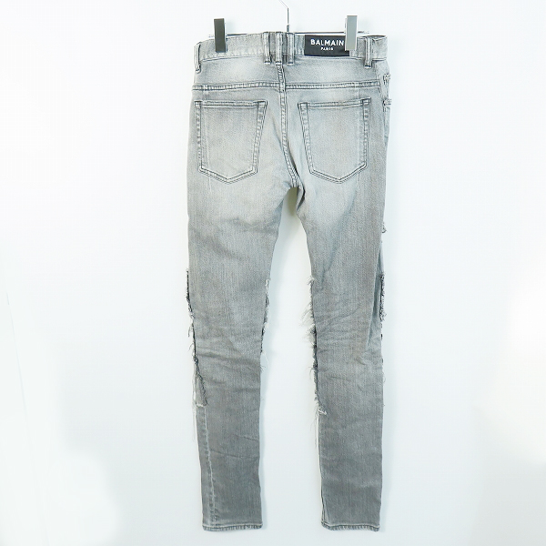 実際に弊社で買取させて頂いたBALMAIN/バルマン ダメージバイカーデニムパンツ/30の画像 1枚目