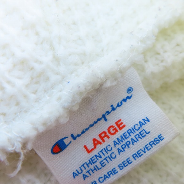 実際に弊社で買取させて頂いたChampion×Let it Ride/チャンピオン×レットイットライド ニット プルオーバーパーカー NUC63TT086/Lの画像 2枚目