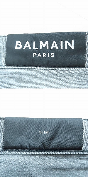 実際に弊社で買取させて頂いたBALMAIN/バルマン ダメージバイカーデニムパンツ/30の画像 2枚目