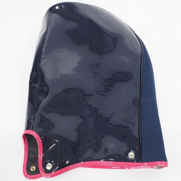 実際に弊社で買取させて頂いたle coq sportif/ルコックスポルティフ ゴルフ QQCMJJ00 9型 6分割 エナメル キャディバッグ ネイビーｘピンクの画像 9枚目