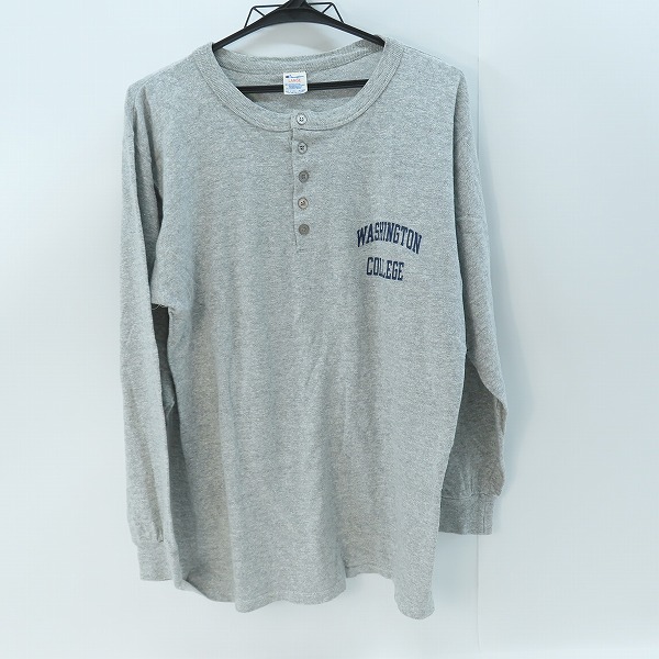 実際に弊社で買取させて頂いたChampion/チャンピオン トリコタグ WASHINGTON COLLEGE/ワシントン大学 ヘンリーネック 長袖Tシャツ/L