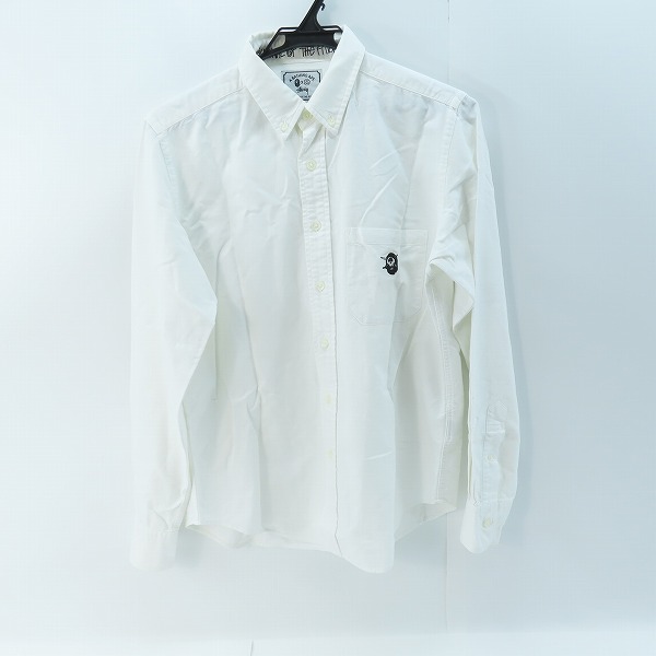 実際に弊社で買取させて頂いたSTUSSY×A BATHING APE/ステューシー×アベイシングエイプ 胸ポケット ロゴ刺繍 長袖シャツ/M