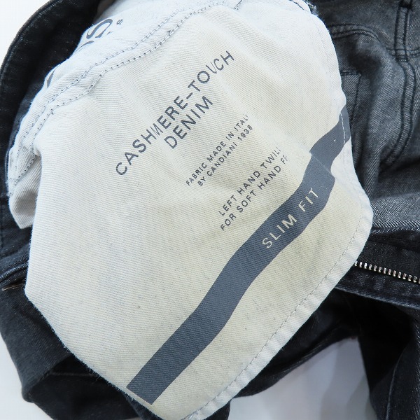 実際に弊社で買取させて頂いたHUGO BOSS/ヒューゴボス CANDIANI/カンディアーニ デニム/ブラック/34×32の画像 7枚目
