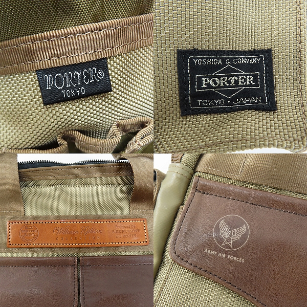 実際に弊社で買取させて頂いたPORTER×BUZZ RICKSON'S×WILLIAM GIBSON/ポーター×バズリクソンズ×ウィリアムギブソン ビジネスバッグ/ショルダーバッグの画像 4枚目