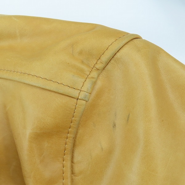 実際に弊社で買取させて頂いたSchott/ショット レザー ダブル Pコート/XXLの画像 7枚目