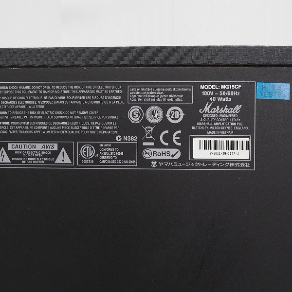 実際に弊社で買取させて頂いた★Marshall/マーシャル MG15CF ギターアンプ コンボアンプ【動作確認済】の画像 6枚目