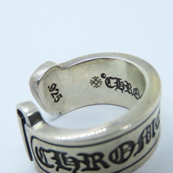 実際に弊社で買取させて頂いたCHROME HEARTS/クロムハーツ スクロールラベル リング ラージ 23-24号の画像 6枚目