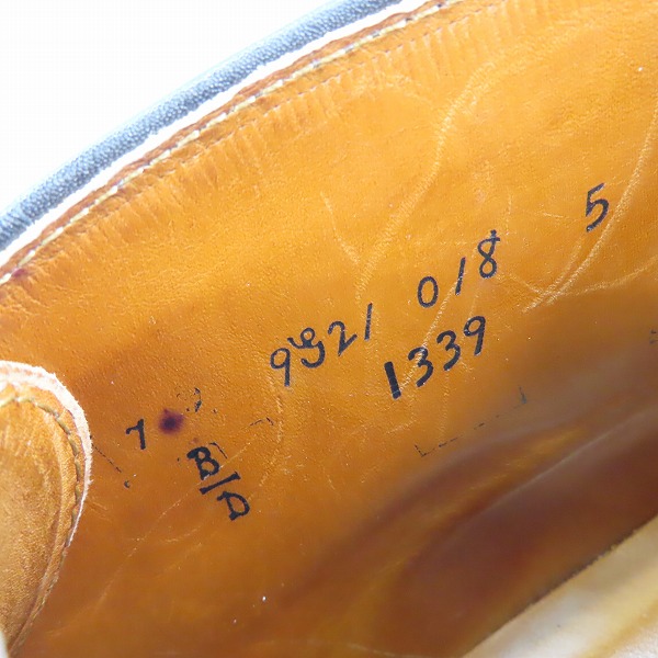 実際に弊社で買取させて頂いたALDEN/オールデン コードバン チャッカ レザーブーツ/シューズ 1339/7 シューツリー付きの画像 4枚目