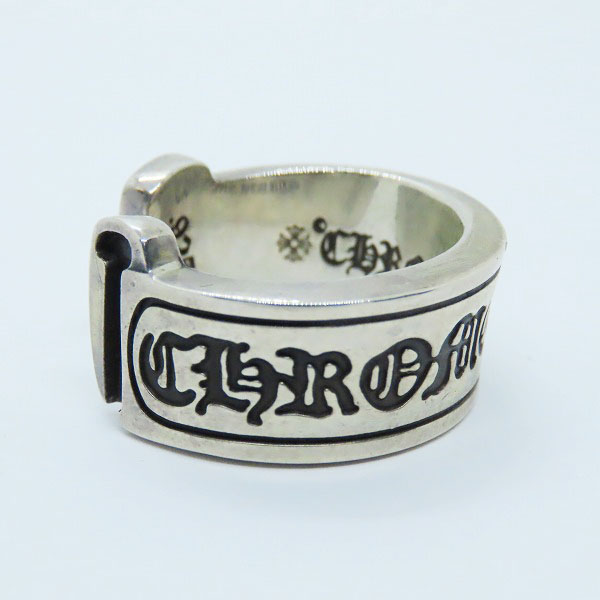 実際に弊社で買取させて頂いたCHROME HEARTS/クロムハーツ スクロールラベル リング ラージ 23-24号の画像 4枚目
