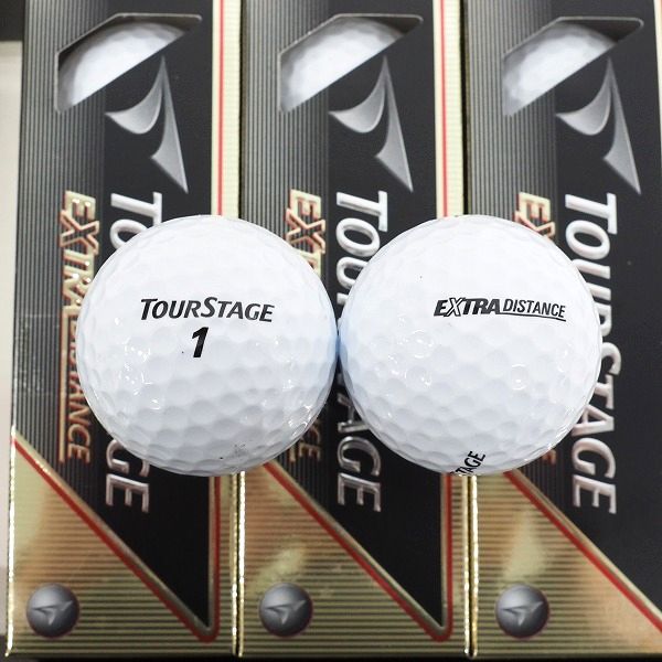 実際に弊社で買取させて頂いた【未使用】ブリヂストン TOURSTAGE/ツアーステージ EXTRA DISTANCE ゴルフボール ホワイト・イエロー 計15個の画像 1枚目