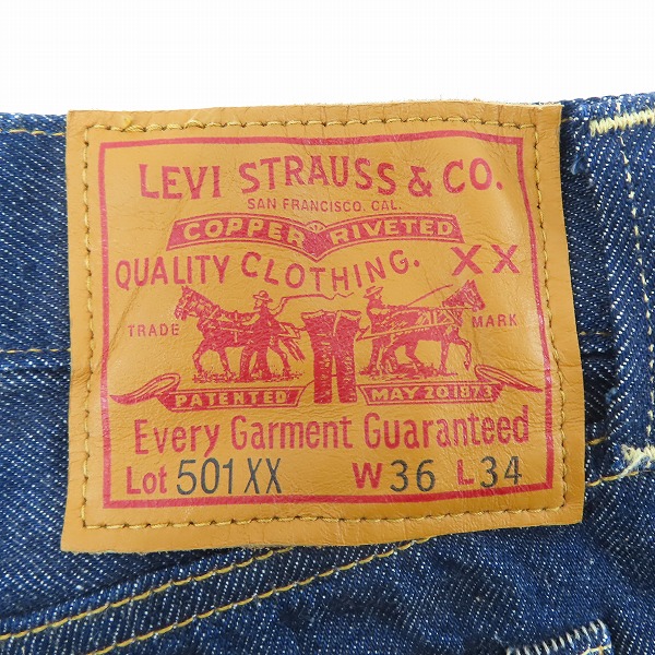 実際に弊社で買取させて頂いたLEVIS/リーバイス  LVC/VINTAGE CLOTHING 501XX 復刻1937年モデル シンチバック デニムパンツ 37501-0015/W36の画像 6枚目
