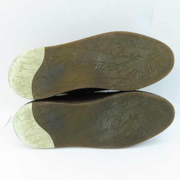 実際に弊社で買取させて頂いたBERLUTI/ベルルッティ カリグラフィプリント レザーローカットスニーカー ブラウン系 0175/8.5の画像 2枚目