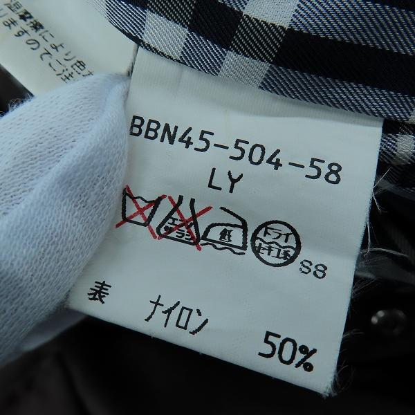 実際に弊社で買取させて頂いたBurberry's/バーバリーズ 裏地チェック柄/収納フード コート LYの画像 4枚目