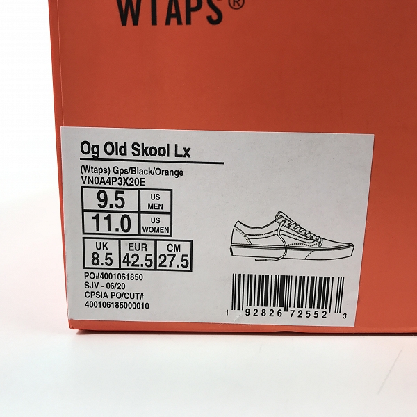 実際に弊社で買取させて頂いたVANS×WTAPS/バンズ×ダブルタップス  OG OLD SKOOL LX ローカット スニーカー/シューズ VN0A4P3X20E/27.5の画像 9枚目