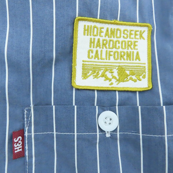 実際に弊社で買取させて頂いたHideandSeek/ハイドアンドシーク ストライプ 半袖ワークシャツ/長袖Tシャツ/2点セットの画像 3枚目
