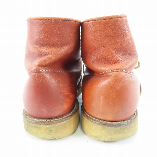 実際に弊社で買取させて頂いたRED WING/レッドウィング 半円犬タグ ブーツ レッドブラウン系/8Dの画像 1枚目