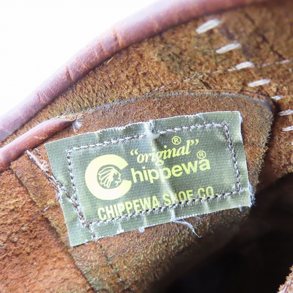 実際に弊社で買取させて頂いたCHIPPEWA/チペワ モックトゥ レザー エンジニアブーツ 97876/7.5Eの画像 6枚目