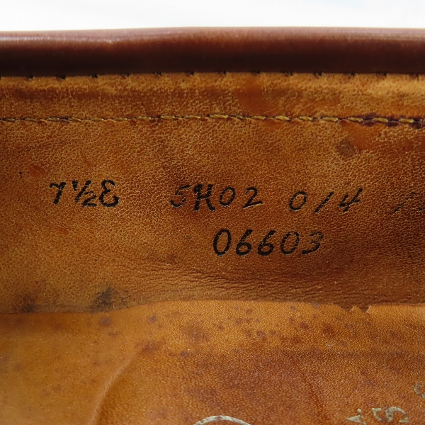実際に弊社で買取させて頂いたAlden×Brooks brothers/オールデン×ブルックスブラザーズ  コードバン アンラインド ペニーローファー 06603/7.5Eの画像 5枚目