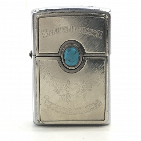 実際に弊社で買取させて頂いたZIPPO/ジッポー HARLEY DAVIDSON MOTORCYCLES/ハーレーダビッドソン ターコイズ メタルプレート/2003年製