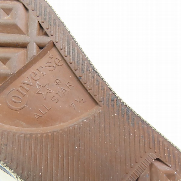 実際に弊社で買取させて頂いたCONVERSE/コンバース USA製 90年代製 ヴィンテージ CANVAS ALL STARオールスター イエロー系/7.5の画像 5枚目