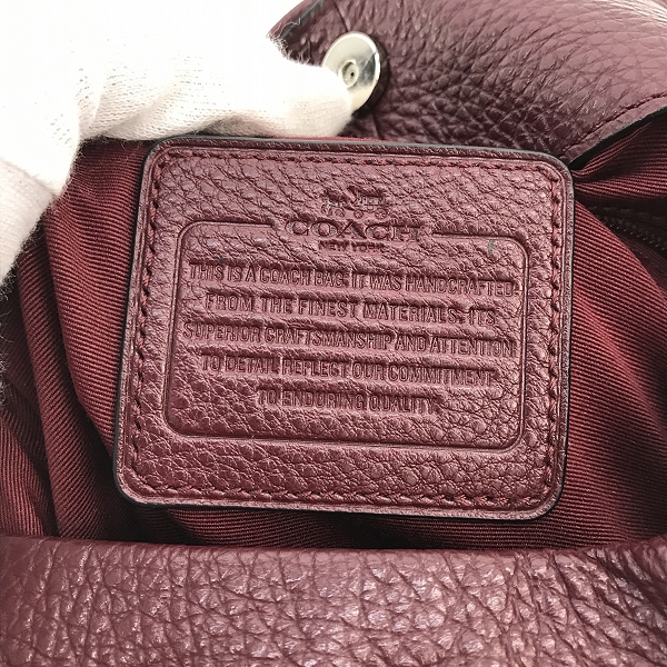実際に弊社で買取させて頂いたCOACH/コーチ レザー トートバッグ ボルドーの画像 4枚目
