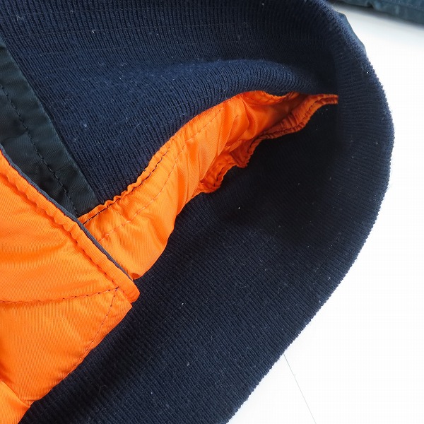 実際に弊社で買取させて頂いたALPHA INDUSTRIES/アルファインダストリーズ フライトジャケット MA-1 ネイビー/オレンジ MIL-J-82790J/Lの画像 6枚目