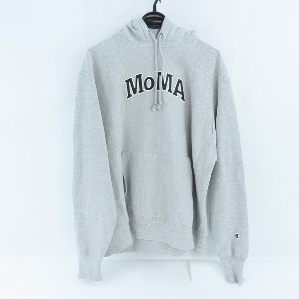 実際に弊社で買取させて頂いたChampion×MOMA/チャンピオン×モマ REVERSE WEAVE リバースウィーブ プルオーバー パーカー CS3051950/JPN：2XL