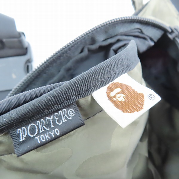 実際に弊社で買取させて頂いたPORTER×A BATHING APE/ポーター×アベイシングエイプ CAMO WAIST POUCH ウエストポーチ/バッグの画像 4枚目