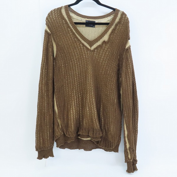 実際に弊社で買取させて頂いたNUMBER(N)INE/ナンバーナイン Vネックニット ダメージ加工/3