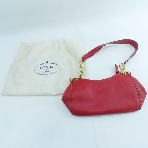 実際に弊社で買取させて頂いたPRADA/プラダ レザーショルダーバッグ 鞄の画像 8枚目