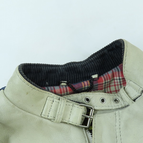 実際に弊社で買取させて頂いたSchott/ショット クラシックレーサージャケット ホワイト 3111018/Lの画像 8枚目