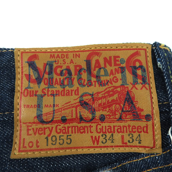 実際に弊社で買取させて頂いたSUGAR CANE/シュガーケーン 1955モデル デニムパンツ SC41955N /W34L34の画像 2枚目
