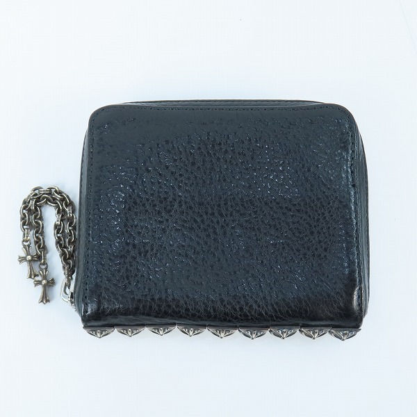 実際に弊社で買取させて頂いたCHROME HEARTS/クロムハーツ 3 SIDE ZIP/ピラミッドスタッズサイドジップウォレットw/ベビーファット/ペーパーチェーン