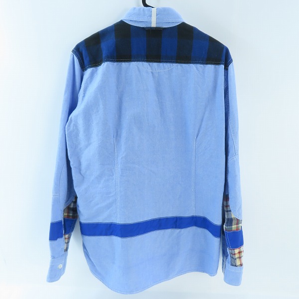 実際に弊社で買取させて頂いたeYe JUNYA WATANABE MAN/アイジュンヤ ワタナベマン ロゴ刺繍 パッチワーク オックスフォード ボタンダウン シャツ WB-B902/Mの画像 1枚目