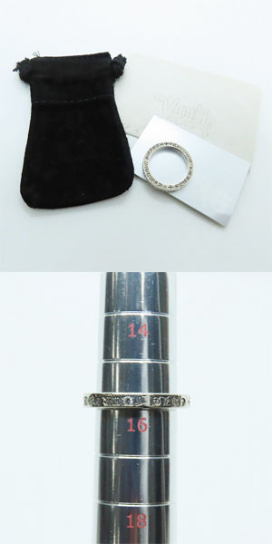 実際に弊社で買取させて頂いた【ギャラ付】CHROME HEARTS/クロムハーツ 3mm スペーサーリング FUCK YOU ｗ/1ダイヤ/16号の画像 8枚目
