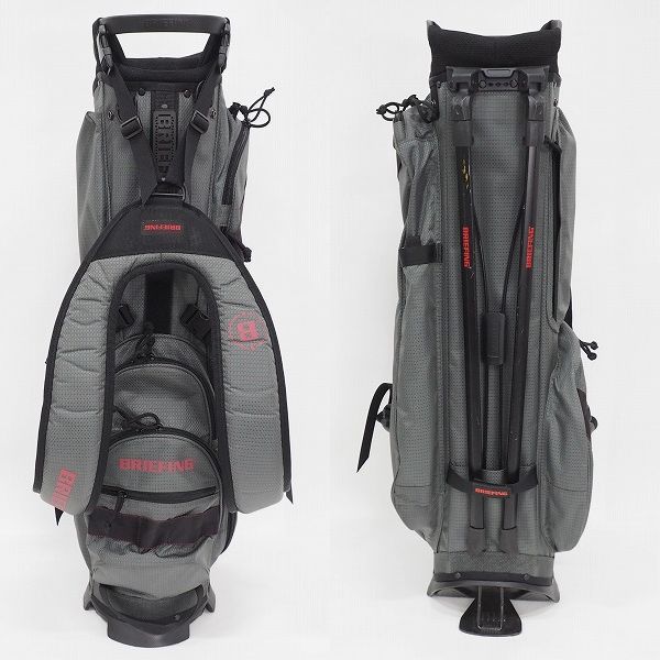 実際に弊社で買取させて頂いたBRIEFING/ブリーフィング CR-7 #02 ゴルフ 8.5型 スタンド式 5分割キャディバッグ グレーの画像 2枚目