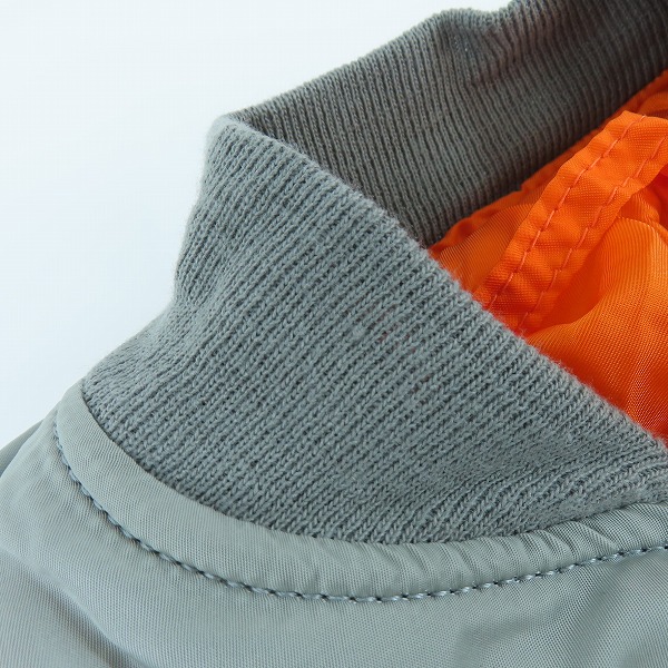 実際に弊社で買取させて頂いたALPHA INDUSTRIES/アルファインダストリーズ フライトジャケット MA-1 グレー/オレンジ MIL-J-82790J/Lの画像 5枚目
