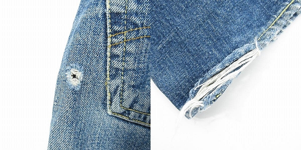 実際に弊社で買取させて頂いたLevi's/リーバイス 501 bigE 両面タブ 不均等V ボタン裏刻印 6 脚長Rの画像 9枚目