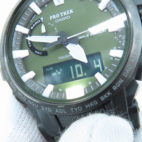 実際に弊社で買取させて頂いたCASIO/カシオ PRO TREK/プロトレック クライマーライン 電波ソーラー 腕時計 PRW-61Y-3JF  の画像 4枚目