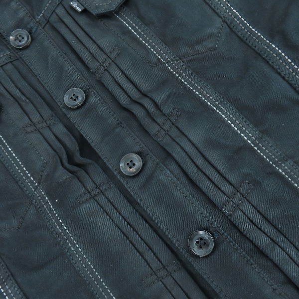 実際に弊社で買取させて頂いたRoen/ロエン スワロフスキー装飾 バックワッペン デニムジャケット ブラック/46の画像 6枚目