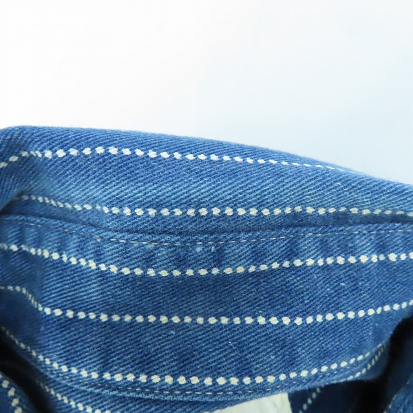 実際に弊社で買取させて頂いたSUGAR CANE/シュガーケーン "FICTON ROMANCE"コレクション 8.5oz ウォバッシュストライプ長袖ワークシャツ SC25551/Sの画像 5枚目