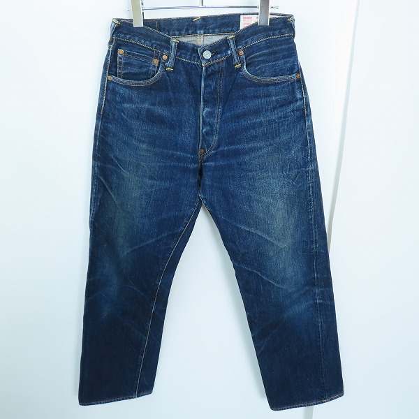 実際に弊社で買取させて頂いたEVISU/エヴィス No.0 Lot.2001 道楽 ペイント加工 デニムパンツ 32×35